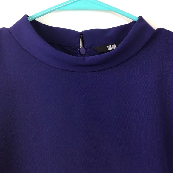 Uniqlo Blue A-Line Drape Sleeveless Dress - Picture 7 of 9